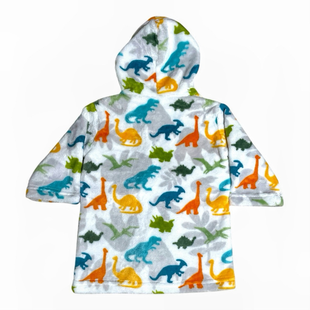 Blankets & Beyond Unisex 12 Mo Dino Dinosaur Robe Plush Hooded Tie Colorful READ - Picture 6 of 15